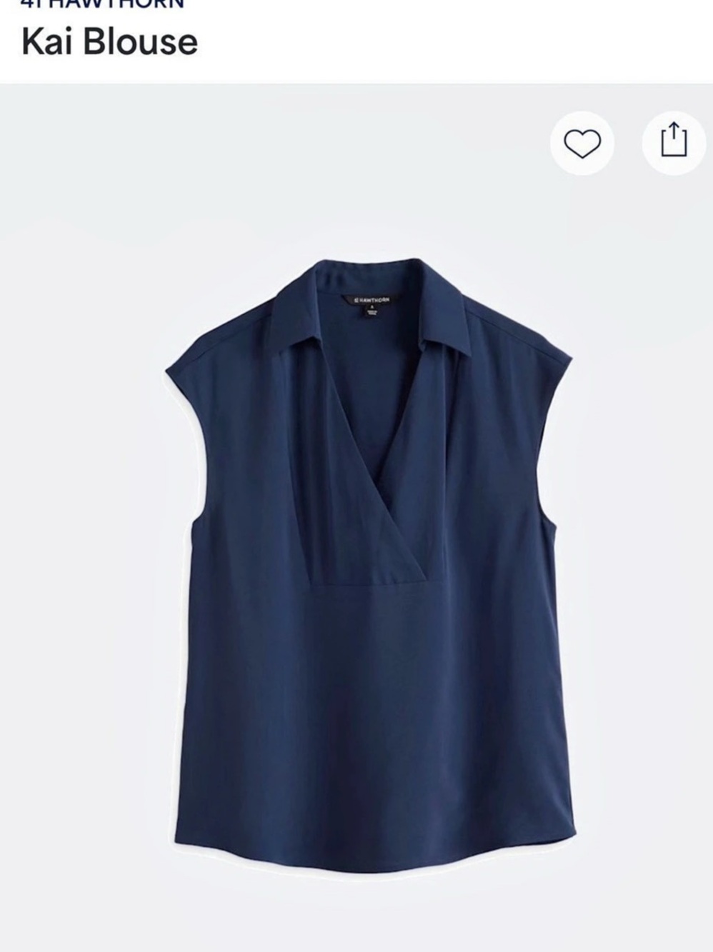 41 Hawthorn Kai Blouse Sleeveless Blouse in Blue NWT Sz L